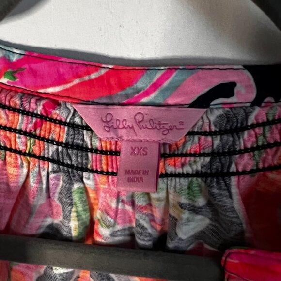  Lilly Pulitzer Essie Floral Button Tank top - Picture 2 of 5